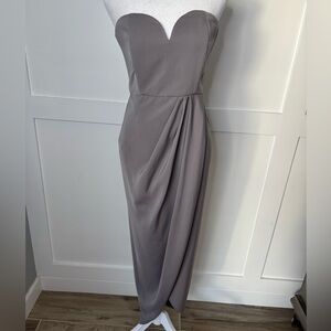Shona Joy | Dresses | La Lune Strapless Ruched Halter Maxi Dress Iceberg  Blue | Poshmark